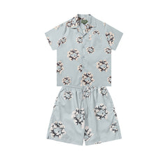 Denim Tears Light Blue Floral Wreath Print Camp Collar Shirt & Drawstring Shorts