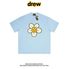 Drew House Daisy Smiley Graphic Oversized Cotton T-Shirt, Baby Blue