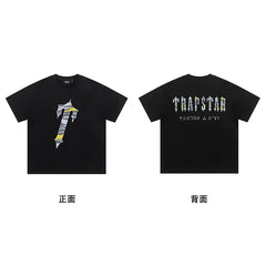Trapstar short-sleeved T-shirt summer 2025 new letter print men and women casual loose round neck European and American trendy ins (18)