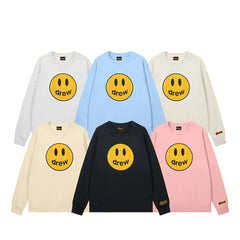 Drew Black Smiley Graphic Oversized Long-Sleeve T-Shirt