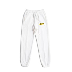 Drew White Logo Relaxed-Fit Joggers