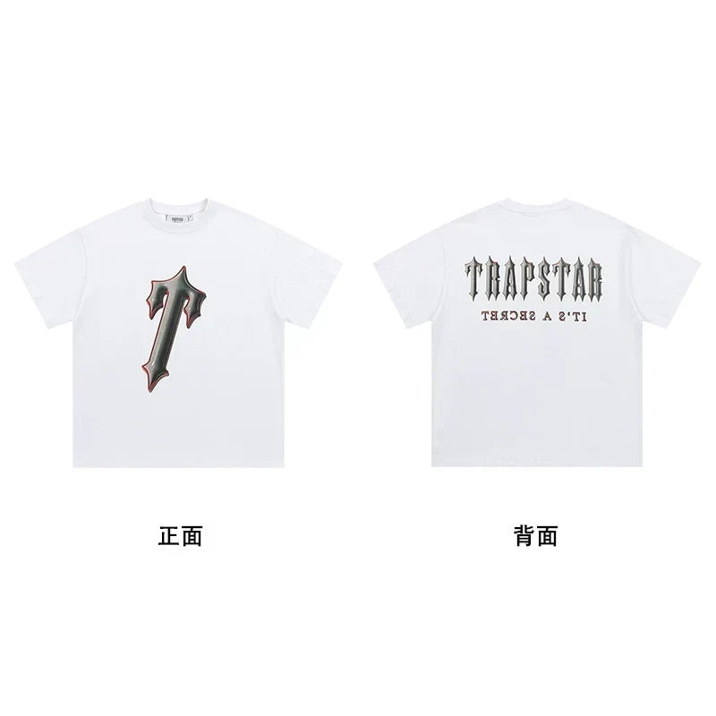 Trapstar short-sleeved T-shirt summer 2025 new letter print men and women casual loose round neck European and American trendy ins (20)