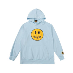 Drew House Mascot Smiley Logo Sky Blue Unisex Oversized Fleece Hoodie