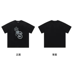 Trapstar short-sleeved T-shirt summer 2025 new letter print men and women casual loose round neck European and American trendy ins (36)