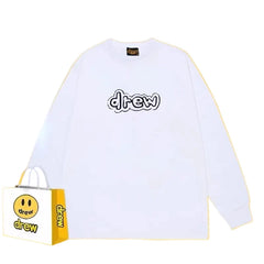 Drew White Smiley Graphic Relaxed-Fit Cotton Long-Sleeve