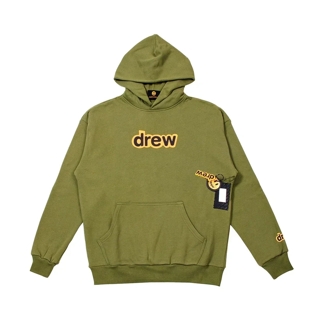 Drew House Logo Pullover Hoodie, Olive Green