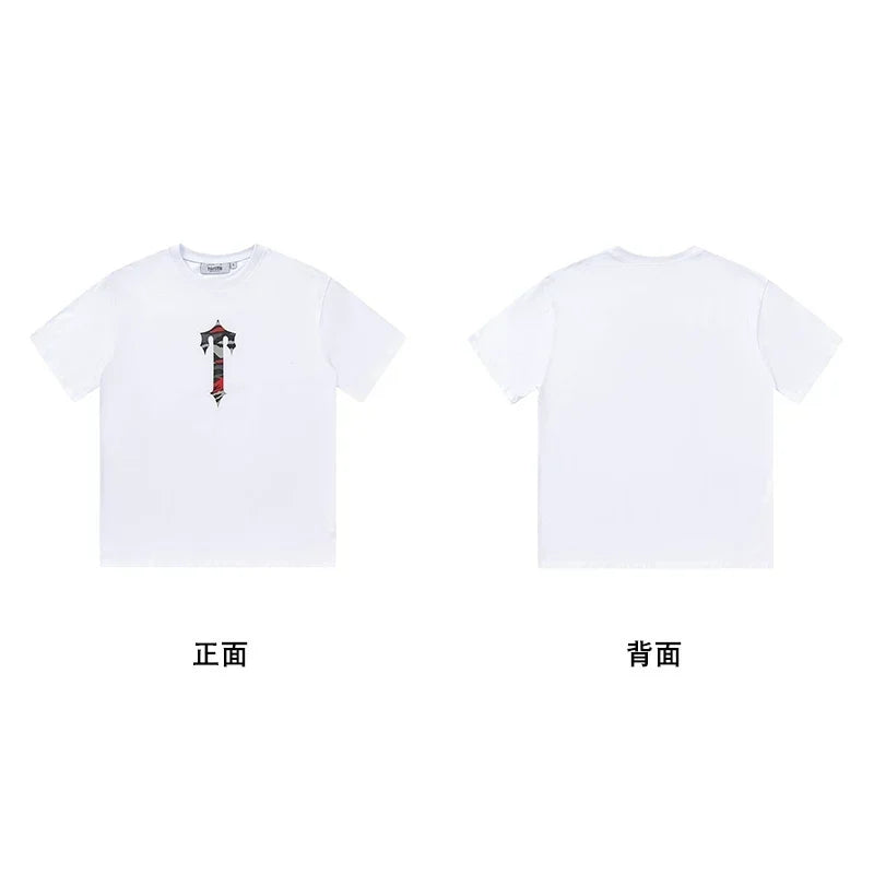 Trapstar short-sleeved T-shirt summer 2025 new letter print men and women casual loose round neck European and American trendy ins (5)