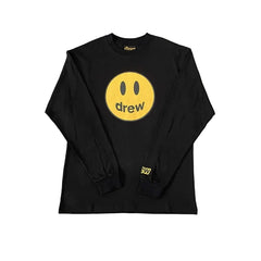 Drew Black Smiley Graphic Relaxed-Fit Long-Sleeve T-Shirt
