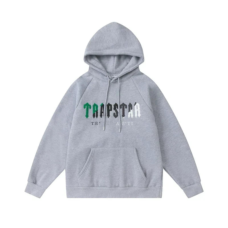 Trapstar niche trendy brand sweatshirt trousers sports leisure suit men and women couple autumn and winter plus velvet letter embroidery (24)
