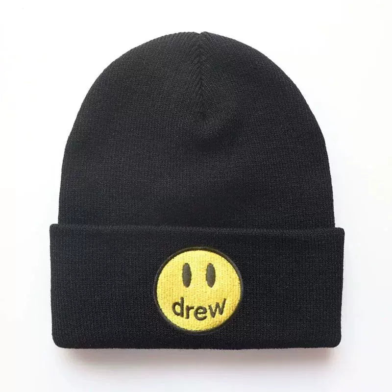 Drew House Smiley Face Knit Beanie, Black