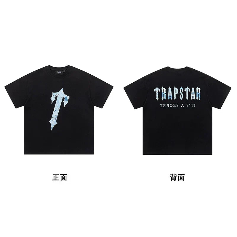 Trapstar short-sleeved T-shirt summer 2025 new letter print men and women casual loose round neck European and American trendy ins (17)