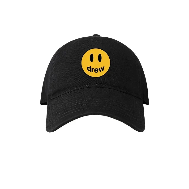 Drew House Smiley Face Baseball Cap, Black