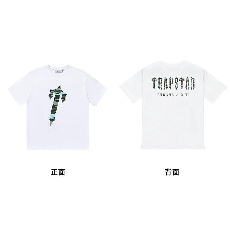 Trapstar short-sleeved T-shirt summer 2025 new letter print men and women casual loose round neck European and American trendy ins (7)