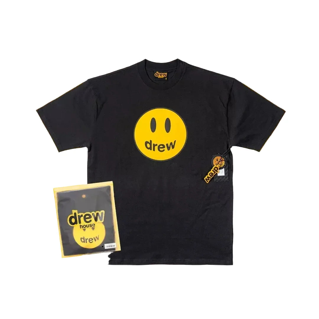 Drew House Smiley Face Short Sleeve T‑Shirt, Black