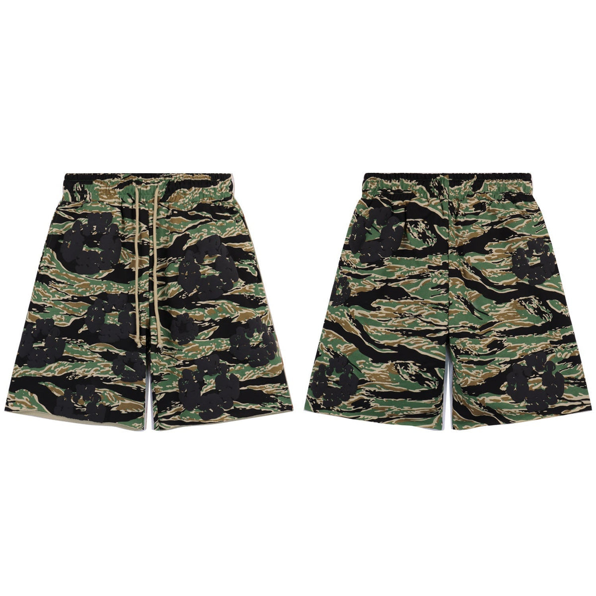 Denim Tears Shorts green tiger stripe camouflage breathable mesh athletic shorts