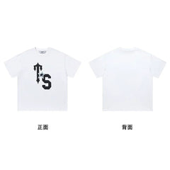 Trapstar short-sleeved T-shirt summer 2025 new letter print men and women casual loose round neck European and American trendy ins (37)