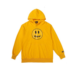 Drew House Mascot Smiley Logo Yellow Unisex Oversized Fleece Hoodie