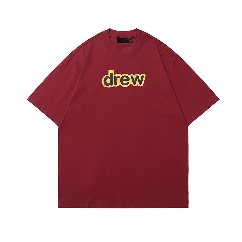 Drew House Classic Logo Tee, Burgundy Red