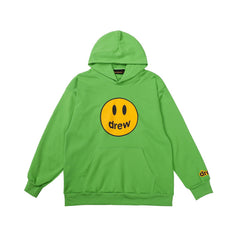 Drew House Mascot Smiley Logo Neon Green Unisex Oversized Fleece Hoodie