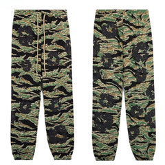 Denim Tears Green Tiger Camo Full Print Cuffed Sweatpants